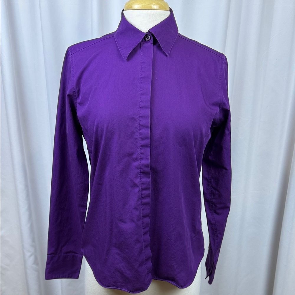Chadwicks Deep Purple Button-Down Shirt, Size 10
